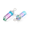 Faceted Bullet Glass Pointed Pendants KK-E282-01P-07-6