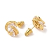 Rack Plating Brass Micro Pave Cubic Zirconia Stud Earrings EJEW-I304-04G-3