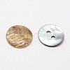 2-Hole Flat Round Mother of Pearl Buttons SHEL-N033-06-10mm-2