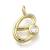 Brass Micro Pave Cubic Zirconia Pendants KK-B132-12G-E-1