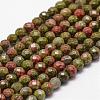 Natural Unakite Beads Strands G-D840-45-4mm-1