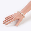 Natural White Moonstone Stretch Bracelets BJEW-JB03681-09-3