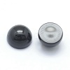 Natural Dyed & Heated Black Agate Cabochons X-G-P393-R02-4mm-2
