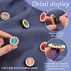 12Pcs 6 Colors Oval Detachable Cat Eye & Imitation Pearl Shoe Decoration DIY-FG0004-76-3