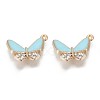 Alloy Enamel Rhinestones Pendants X-ENAM-T009-57A-RS-1