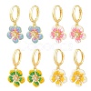 Brass Micro Pave Cubic Zirconia Hoop Dangle Earrings KK-CBA8324-10G-2