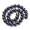 Natural Dyed & Heated Black Onyx Round Beads Strands X-GSR12mmC097-3