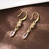 Brass Micro Pave Cubic Zirconia Teardrop Dangle Earrings EJEW-C156-03G-3