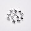 Non-Tarnish 304 Stainless Steel Ribbon Crimp Ends STAS-S112-001C-P-2