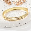 Brass Micro Pave Clear Cubic Zirconia Hinged Bangles for Women BJEW-K274-11G-2