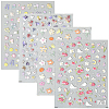 4Pcs 4 Styles Flower Pattern Self Adhesive PET Nail Art Stickers Decals MRMJ-SP0001-19-1