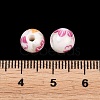 Floral Printed Porcelain Beads PORC-Q199-8mm-12-3