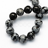 Natural Snowflake Obsidian Round Beads Strands G-S172-4mm-2