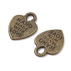 Tibetan Style Alloy Heart Charms X-TIBEP-Q035-07AB-NR-2
