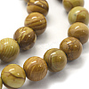 Natural Wood Lace Stone Wooden Jasper Round Bead Strands G-J276-06-12mm-3
