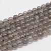Natural Black Moonstone Beads Strands G-F306-06-6mm-1