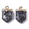 Natural Larvikite Pointed Pendants X-G-N326-34B-2