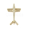 Plane Rack Plating Brass Micro Pave Cubic Zirconia Pendants KK-Z074-21G-1