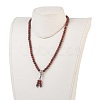 Four Loops Natural Sandalwood Beads Stretch Wrap Bracelets BJEW-JB03812-7