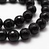 Natural Dyed & Heated Black Onyx Beads Strands G-D840-22-8mm-3