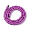 Flat Round Handmade Polymer Clay Bead Spacers CLAY-R067-4.0mm-05-2