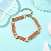 Braided Waxed Polyester Rectangle Link Chain Bracelets BJEW-JB10000-3