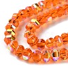 Transparent Electroplate Glass Beads Strands GLAA-Q099-C01-02-1-3