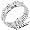 Stainless Steel Music Note Open Cuff Ring for Unisex TF1587-1-1