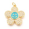 Brass Micro Pave Clear Cubic Zirconia Pendants KK-I683-05C-1