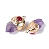 Natural Amethyst Geode & Dyed Agate(Random Color) Pendants G-N366-02G-2