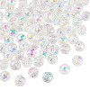 80Pcs Half Rainbow Plated Glass Beads EGLA-TA0013-04A-3