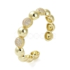 Brass Micro Pave Cubic Zirconia Cuff Bangle BJEW-K239-01G-1