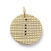 Brass Micro Pave Cubic Zirconia Pendants ZIRC-G157-03F-01G-2