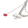 Heartbeat Tibetan Style Alloy Pendant Necklaces X1-NJEW-TA00006-3