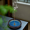 4Pcs 4 Styles Alloy & Porcelain Incense Holder AJEW-DC0003-71-5