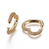 Brass Micro Pave Cubic Zirconia Cuff Earrings EJEW-L234-56A-G-1