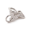 Brass Micro Pave Clear Cubic Zirconia Butterfly Charms ZIRC-F132-54P-3