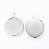Tarnish Resistant 304 Stainless Steel Pendant Cabochon Settings STAS-R090-11-1