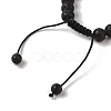 8mm Round Natural Lava Rock Braided Bead Bracelets BJEW-C067-01B-09-4