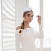 Bowknot Wool Felt Fascinators Pillbox Hat with Iron Alligator Hair Clips MRMJ-WH0077-113A-6