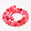 Natural Striped Agate/Banded Agate Bead Strands G-K155-B-6mm-09-2