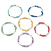 6Pcs 6 Colors Natural Freshwater Shell Chip & ABS Plastic Imitation Pearl Beaded Stretch Bracelets BJEW-JB12727-2