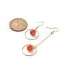 Natural Gemstone Round Beads Dangle Earrings EJEW-JE05141-3