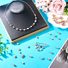 70Pcs 7 Colors Glass Pearl Round Connector Charms PALLOY-TA00264-8