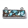 Assembled Natural Bronzite & Synthetic Turquoise & Imperial Jasper Pendants Links G-N330-033-2