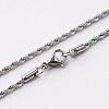 Tarnish Resistant 304 Stainless Steel Rope Chain Necklaces STAS-O056-B-10-1