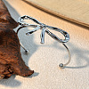 Bowknot 304 Stainless Steel Cuff Bangles BJEW-S171-01A-P-1