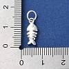 925 Sterling Silver Fish Charms with Jump Rings STER-E071-01S-07-3