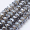 Electroplated Natural Agate Beads Strands G-G750-02A-5x8mm-1