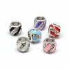 Platinum Plated Alloy Enamel Rhinestone European Beads MPDL-A023-A-1